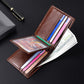 Anti-magnetic Theft Brush Retro Oil Leather Wallet Smooth Touch RFID Business Men Standard Wallet With Photo Window