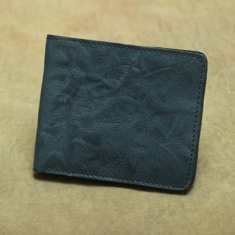 Portefeuille de bifold en cuir authentique vertical et horizontal Slim Card Portez pour les hommes