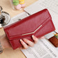 Women’s Long Three-fold Stitching Fashion Multi-card-slot Leather Oil Wax Leather Large-capacity Wallet