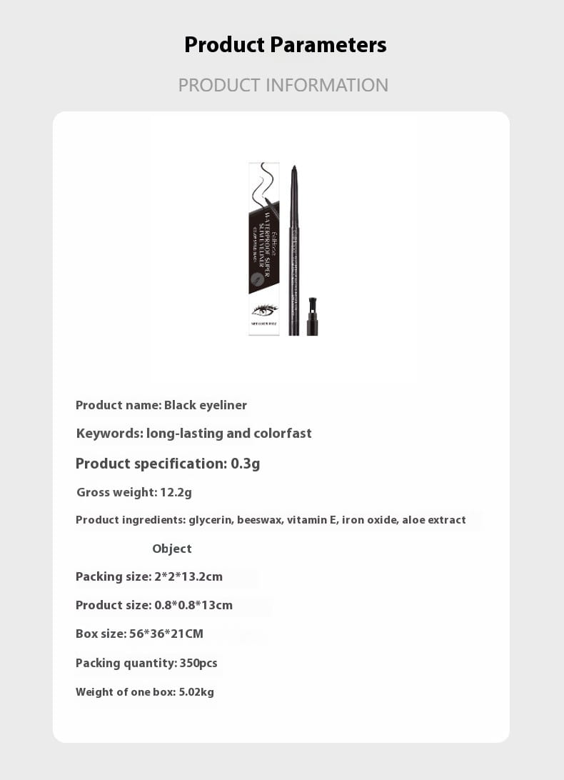 Black Long Lasting Fade-Resistant Silky Smooth Eyeliner 0.3g