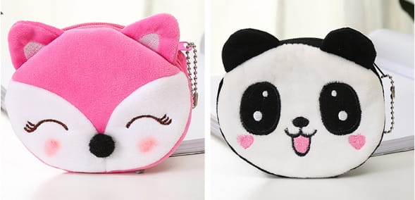 Cute Plush Coin Purses for Daily Use Featuring Travel and Animal Designs