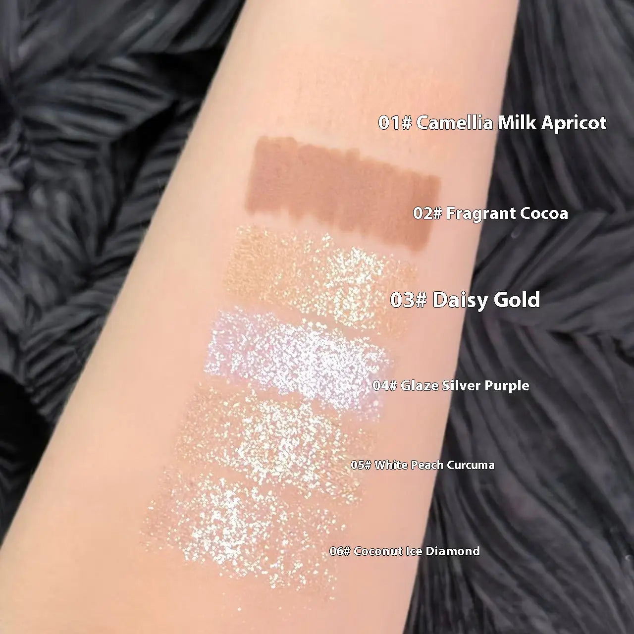 Variety of Eye Shadow Colors in Beige Pink Gold Purple and More