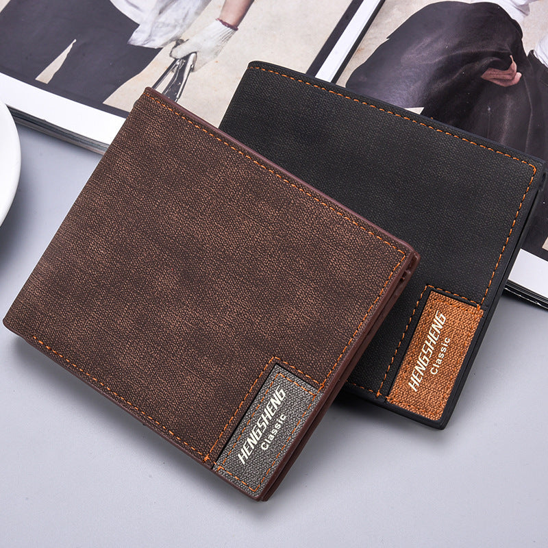 Men’s Short Casual Canvas Pattern Thin Wallet - Men’s Leather Wallet That Can Handle Your Chaos