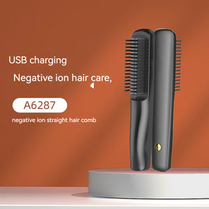 Wireless Charging Anion Straight Comb Usb Charging For Curling Or Straightening