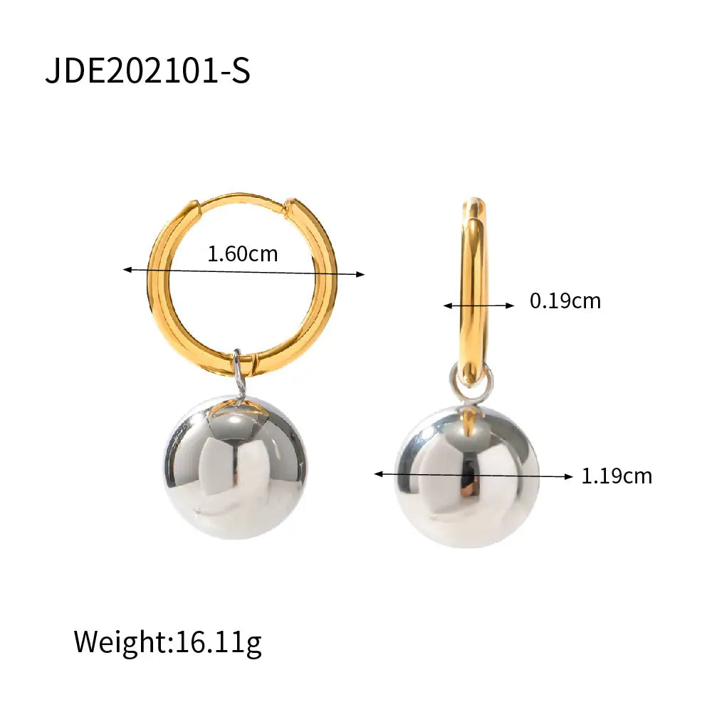 Stainless Steel Earrings Contrast Color Advanced Sense