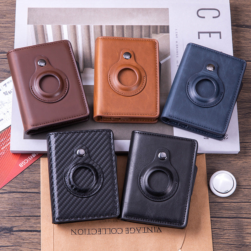 Automatic Card Wallet Card Case Card Holder Anti-lost - Lose Cards No More with Crazy Horse Card Holder