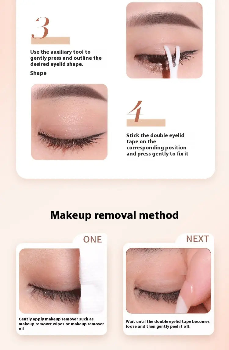 Double Eyelid Stickers Set with Crescent and Olive Shapes for Natural Look