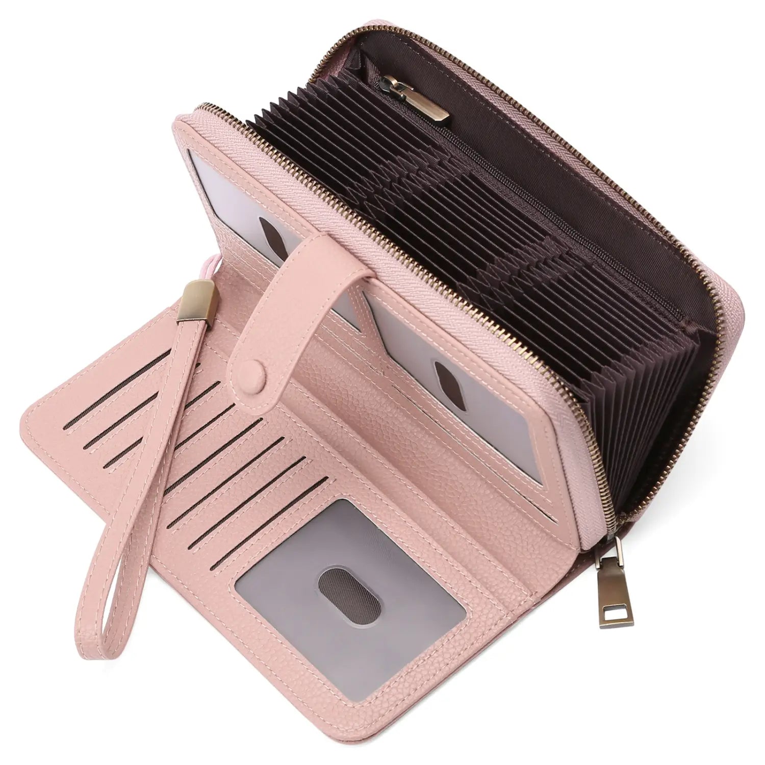 Vaaleanruskea tummansininen rouge vaaleanpunainen keskiyön musta synteettinen nahka anti-varkauden pyyhkäisy lompakot RFID-estoteknologialla