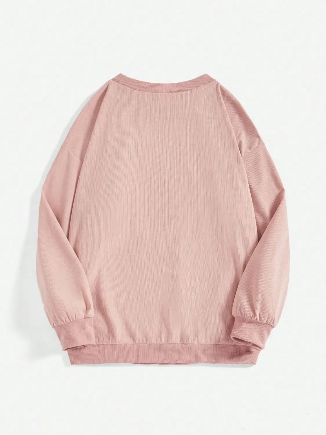 Long Sleeve 3D Letter Graphic Sweatshirt Polyester Drop Shoulder Pullover