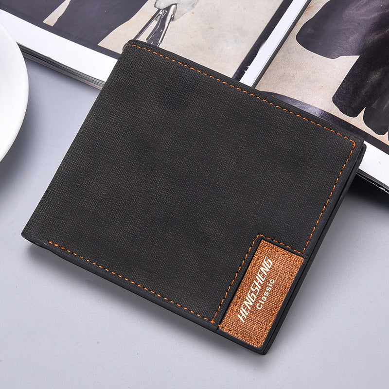 Men’s Short Casual Canvas Pattern Thin Wallet - Men’s Leather Wallet That Can Handle Your Chaos