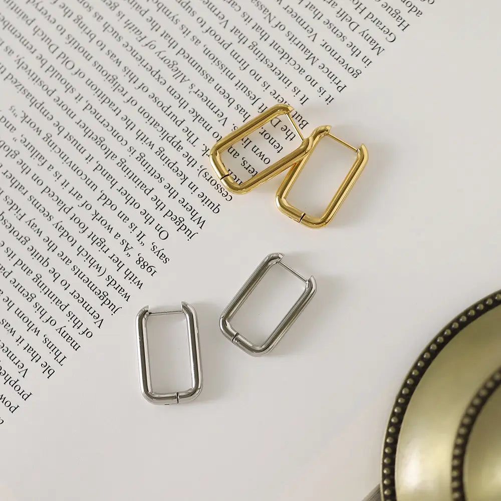 Simple Functional Square Ear Clip Earrings