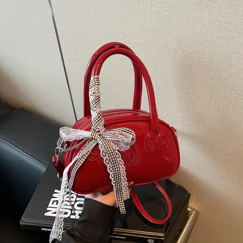 Poliészter kereszttest válltáska Közepes PU pénztárca lila piros fehér rózsaszín fekete színben