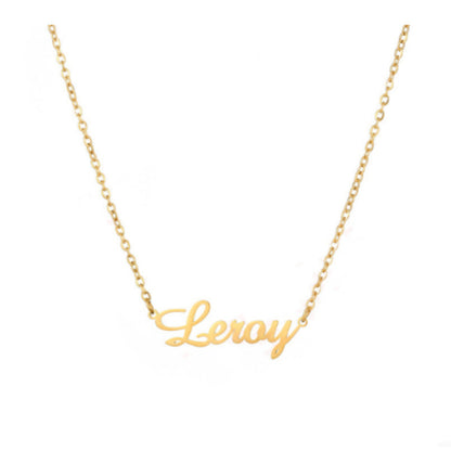 Letter Pendant Electroplated With 18K Gold Custom Name - Shiny Gold Name Necklace for the Fancy