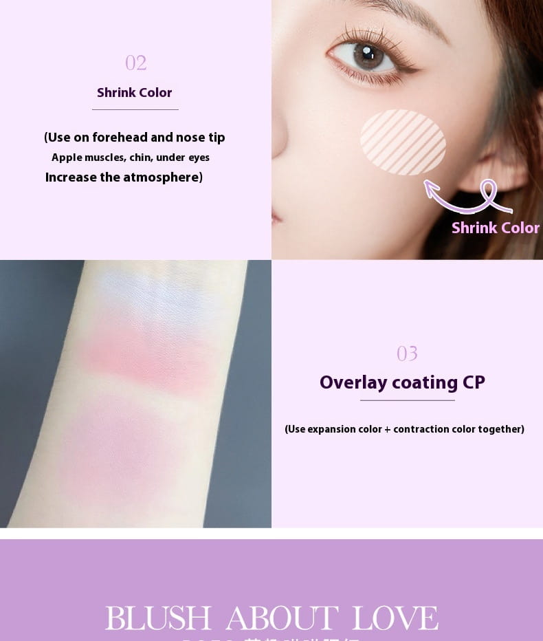 Blusher Plate x1pc with Brush for Oily Dry Sensitive and Mixed Skin Types