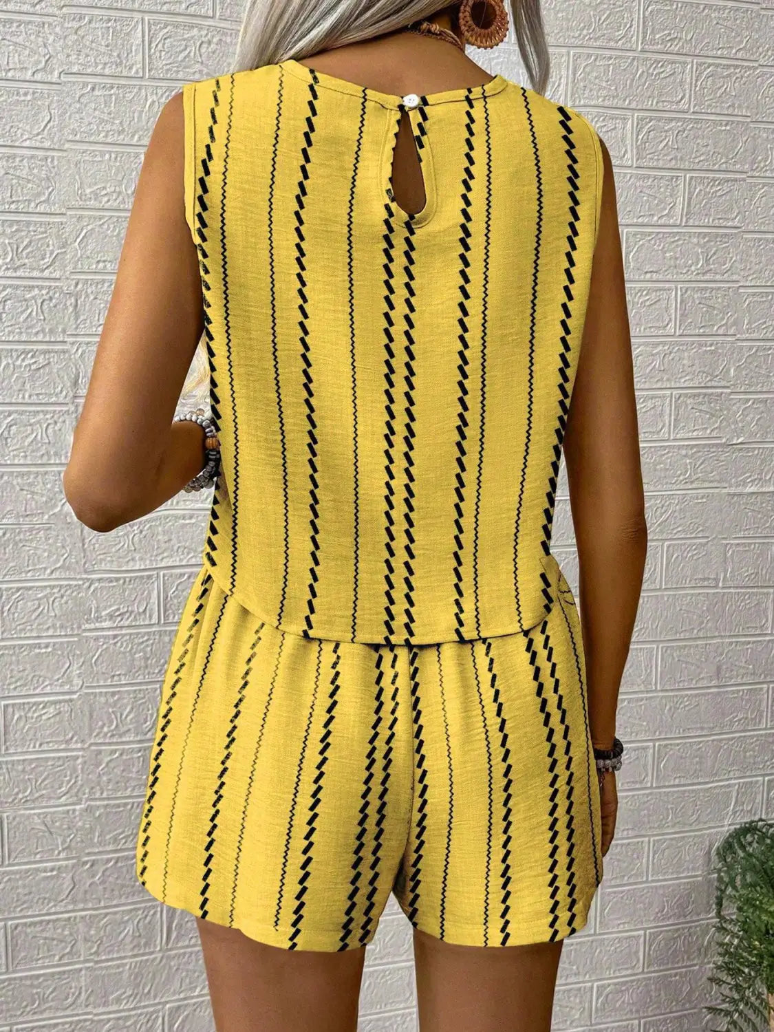 Naistele mõeldud sinine roheline roosa pleed polüester varrukateta püksid