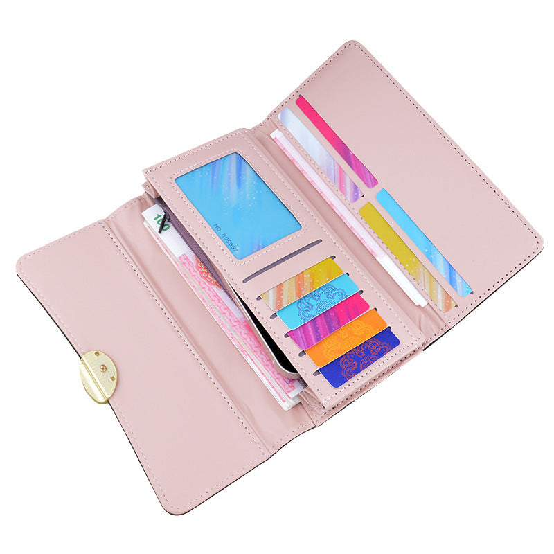 Women’s Long Wallet Soft Leather Wallet Multi-card-slot Card Holder Retro Fashion Minimalism Large-capacity Handbag