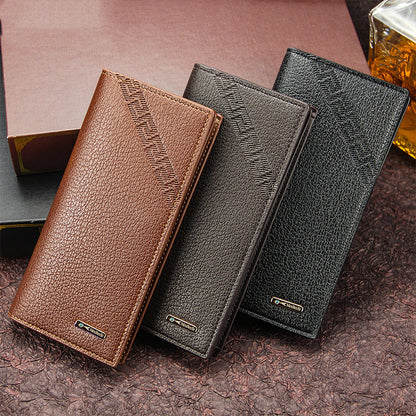 Fashion Embossed Magnetic Buckle Multi Card Slot Men’s Wallet - Magnetic Buckle Wallet for Stylish Gents Who Collect