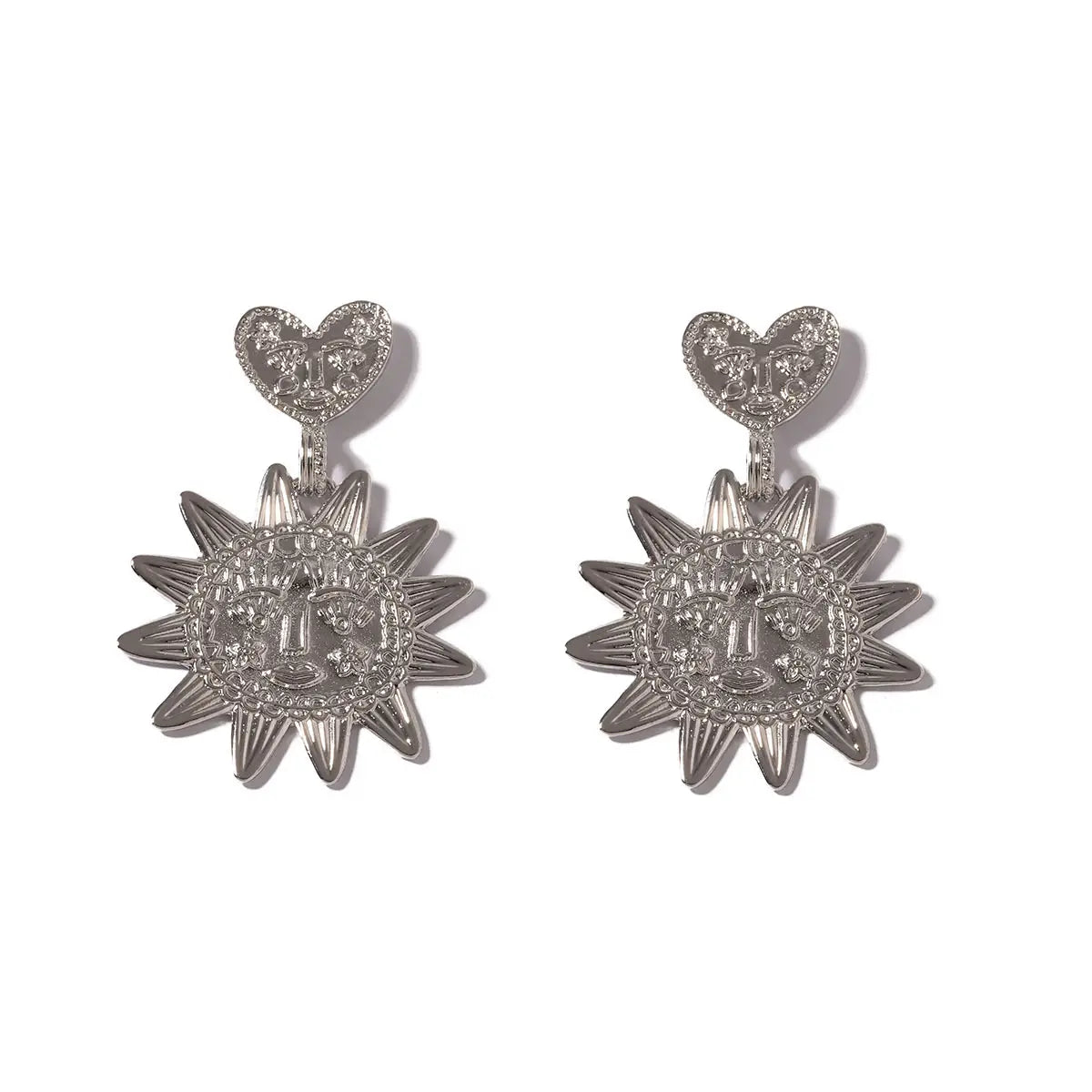 Simple Fashion Alloy SUNFLOWER Heart-shaped Earrings