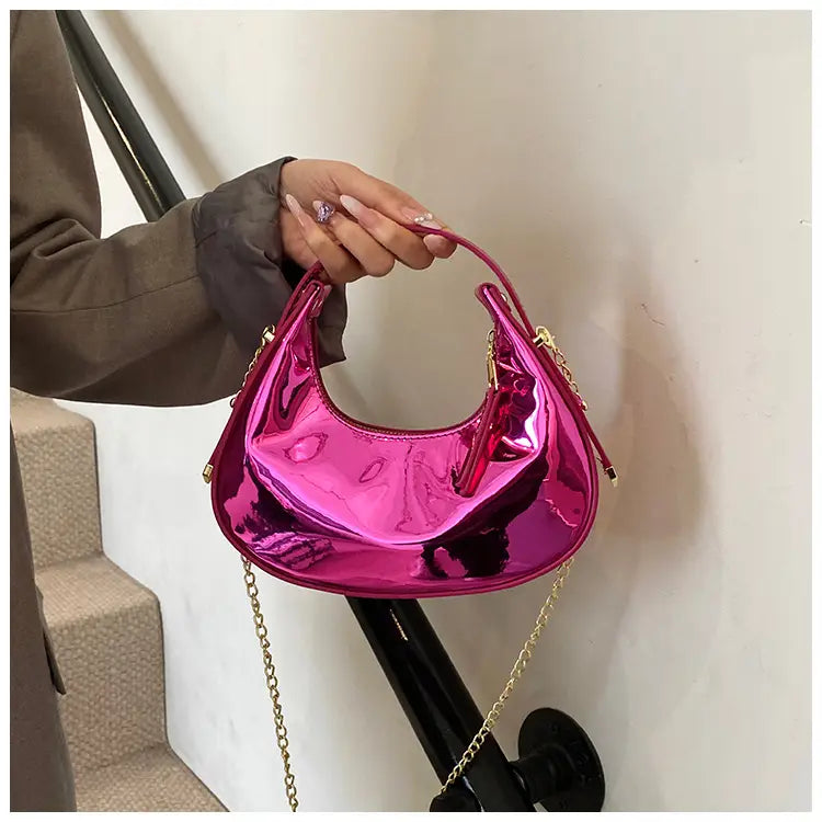 Kleine weiche PU -Umhängetasche mit 116 cm Riemen in mehreren Farben