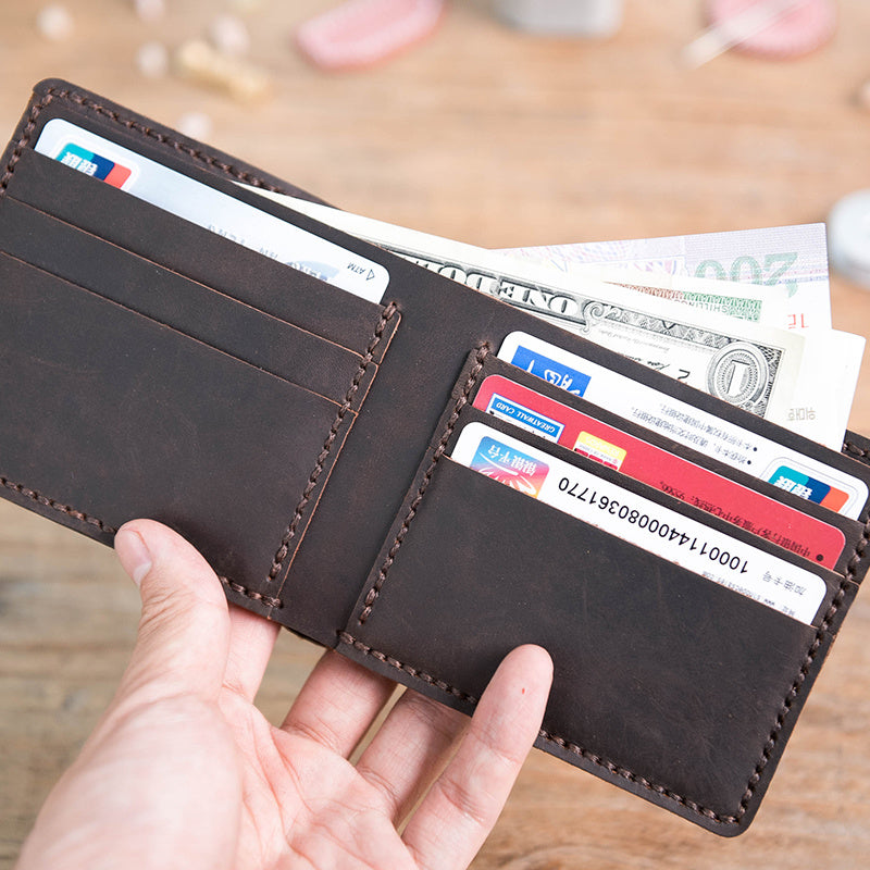 Vintage DIY Waxed Leather Horizontal Wallet - Snack on Style with the Vintage DIY Leather Wallet