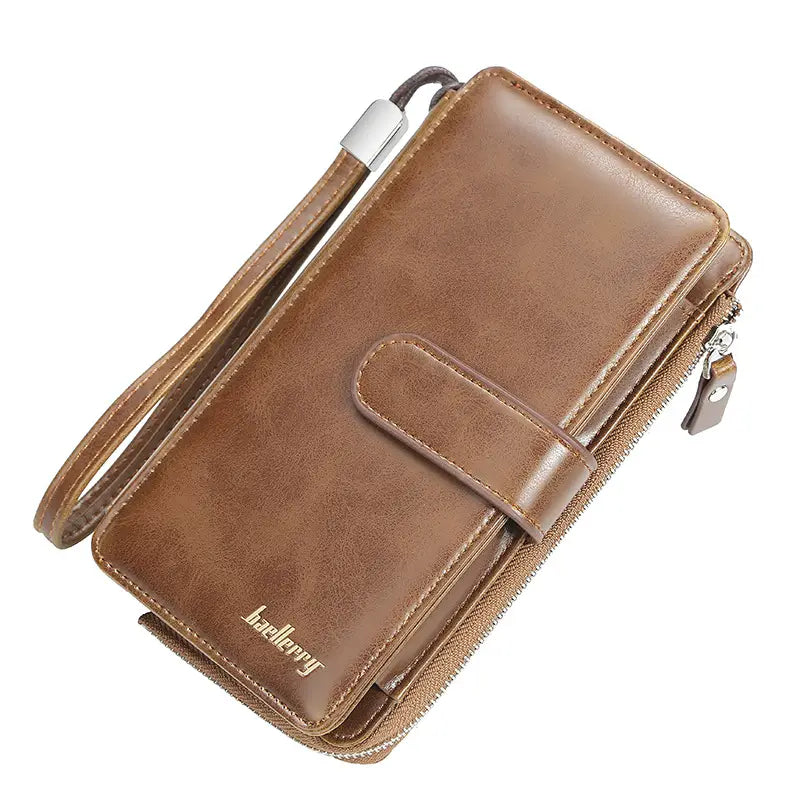 Men’s PU Leather Wallet in Dark Coffee or Light Brown for United States Buyers