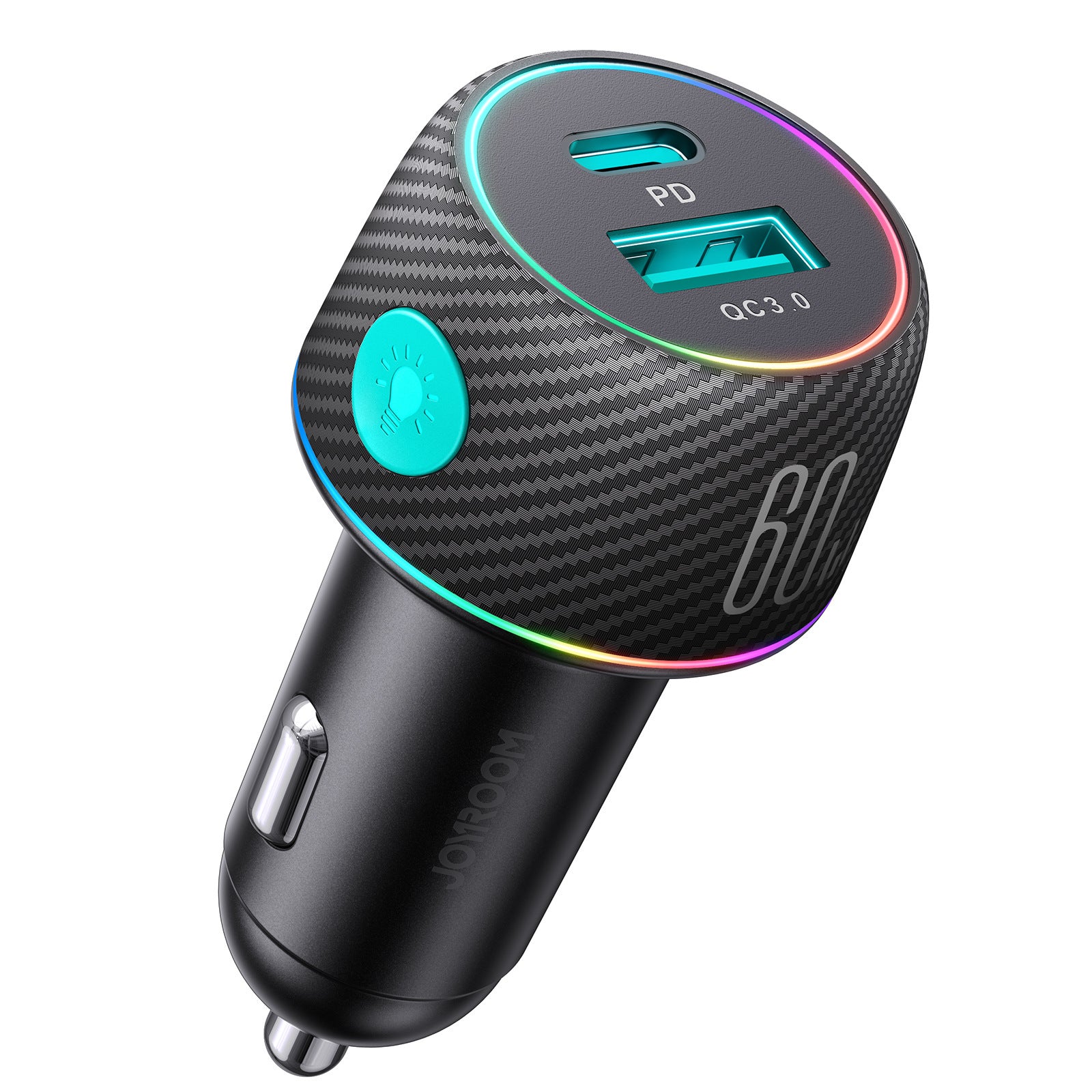 60W High Power Dual Port Button Car Charger - Juice Up with Our 60W Button Car Charger Hero