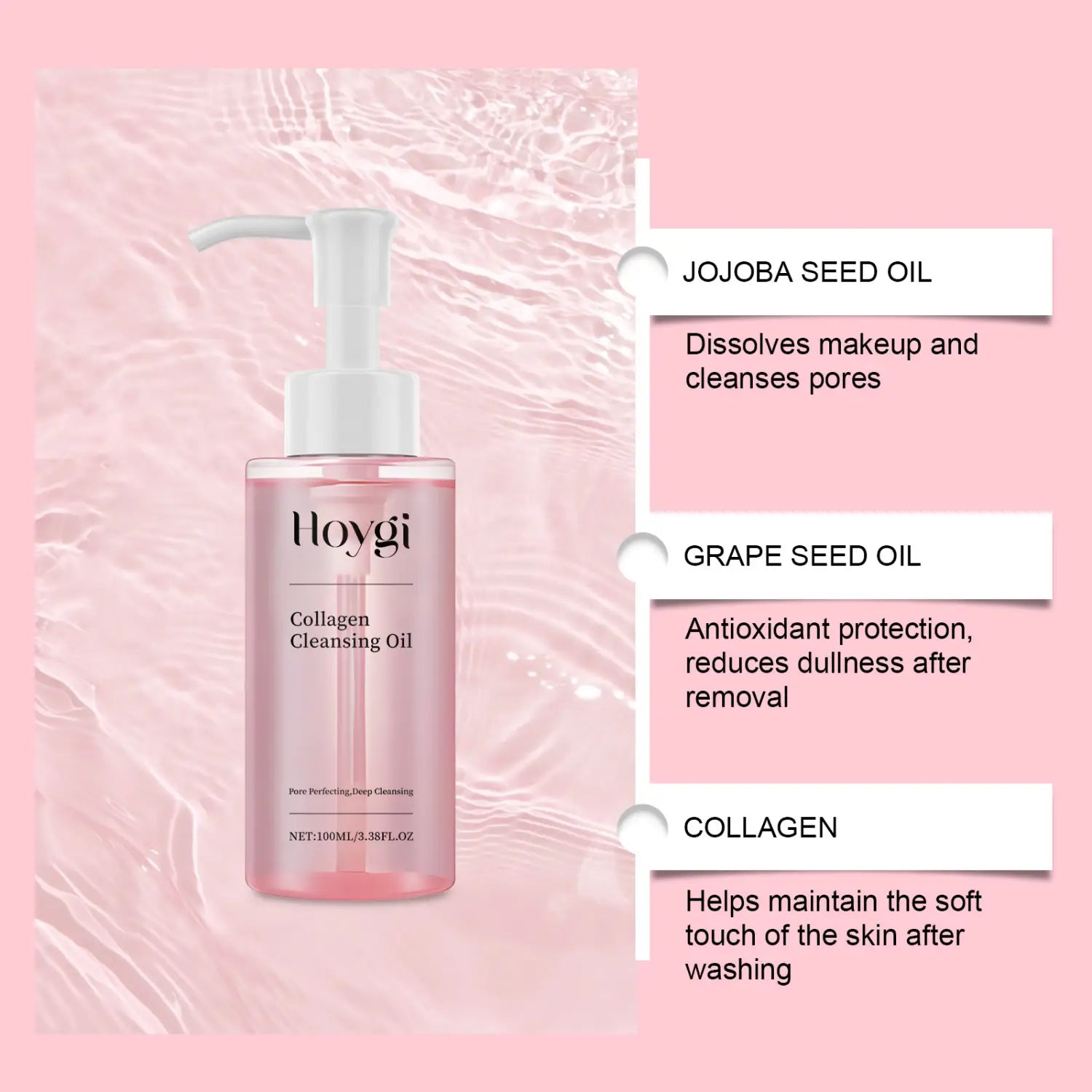 Õrn meigieemaldaja õli koos jojoba ja viinamarjaseemnetega tundliku naha jaoks