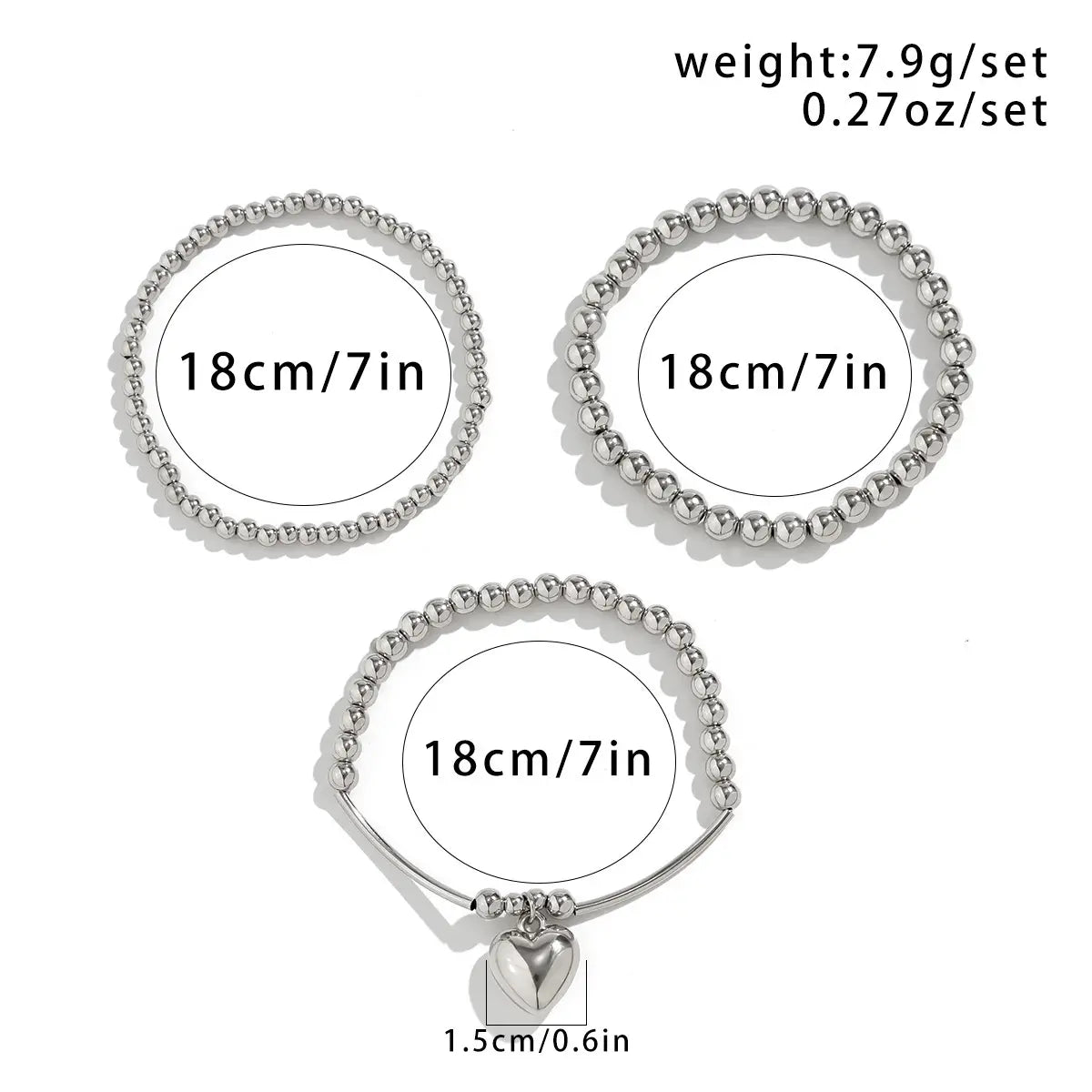 Simple Fashion Love Pendant Bracelet Suit