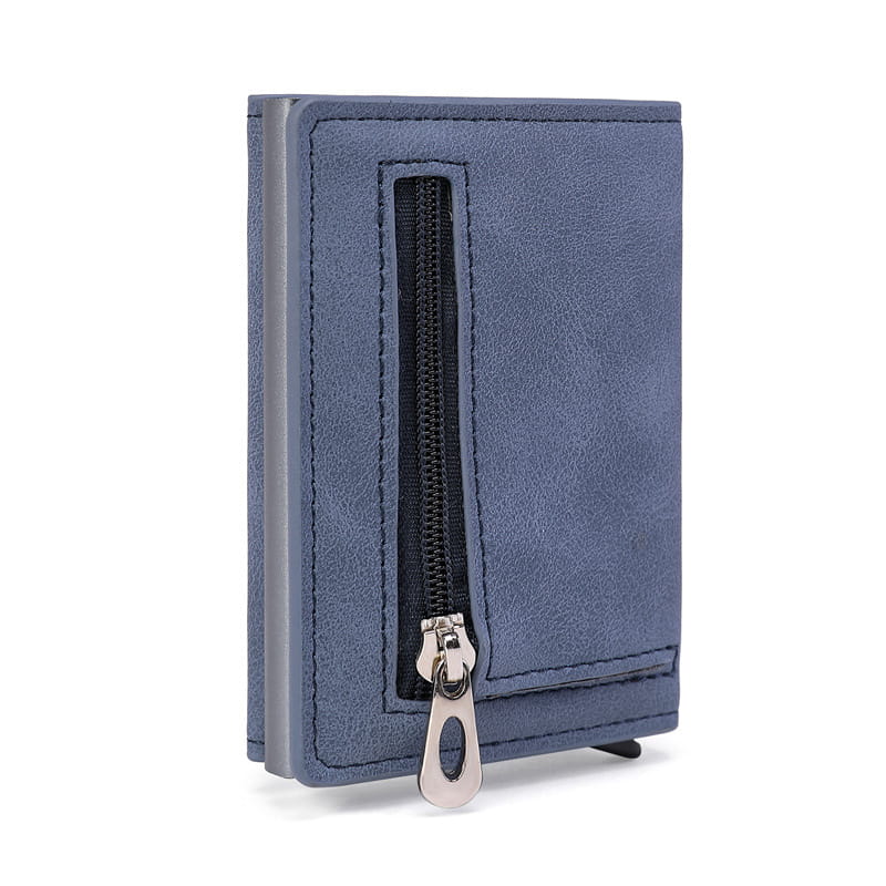 PU Leather Card Holder with Magnetic Buckle in Blue Black Brown for United States