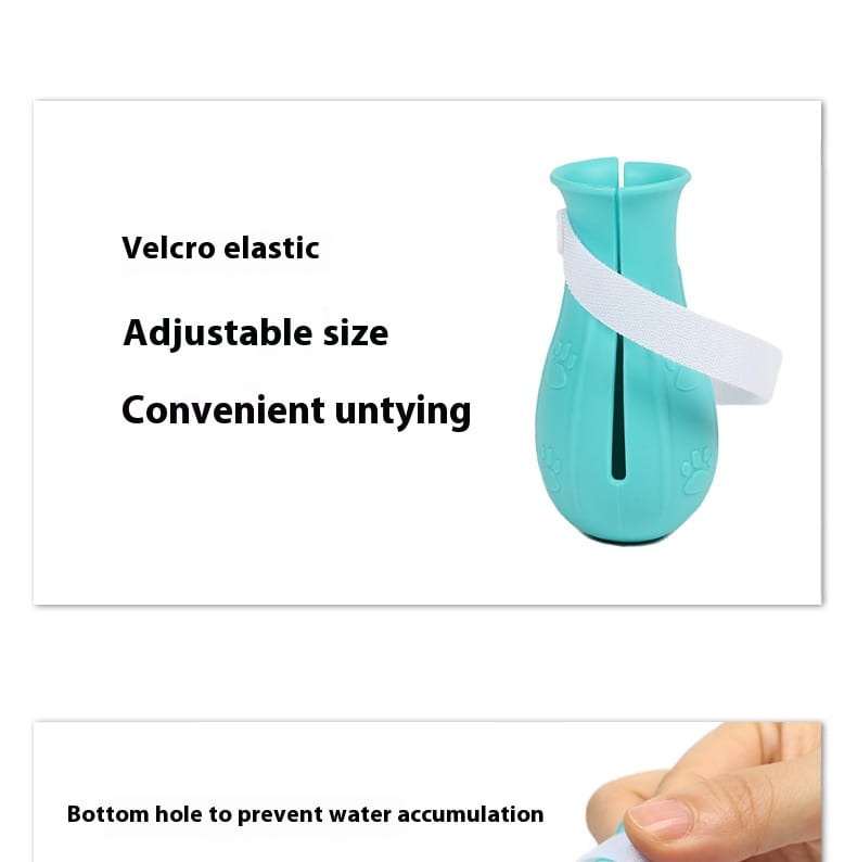 Andra generationens ljusblå gröna rosa kattstövlar gummi non slip pet skor