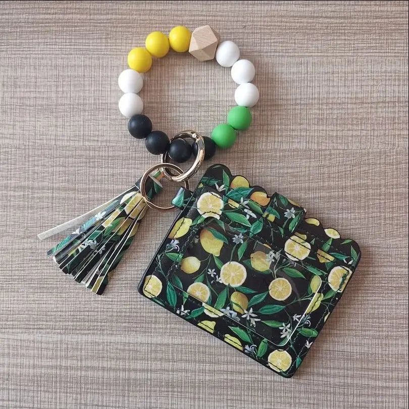 Unisex Leather Card Holder for Fashion Beaded Bracelet and Accessories