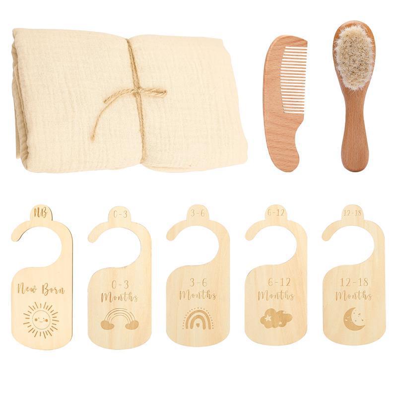 Baby Born Gift Set Wool Brush Baby Skin-friendly Bath Towel Baby One Month Old One Hundred Days Gift Box - Bath Set