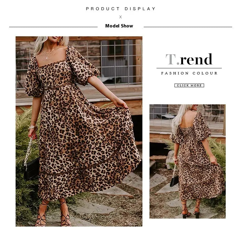 Leopard Print High Waist A-Line Skirt for Street Fashion