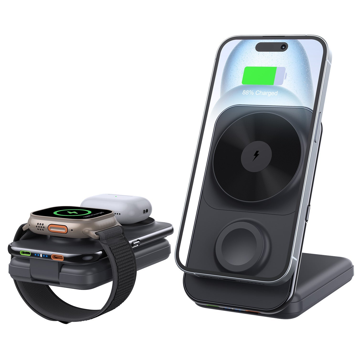 8000mAh Wireless Magnetic Power Bank with Cable Output for Fast Charging - Teleplus cable 8000mah wireless magnetic