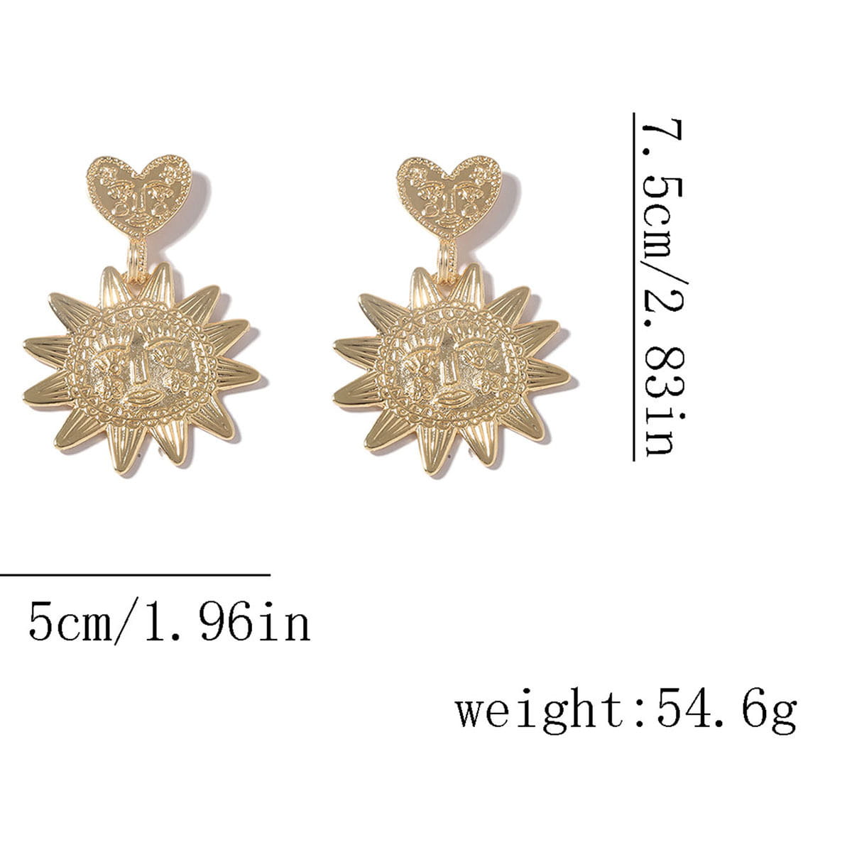 Simple Fashion Alloy SUNFLOWER Heart-shaped Earrings