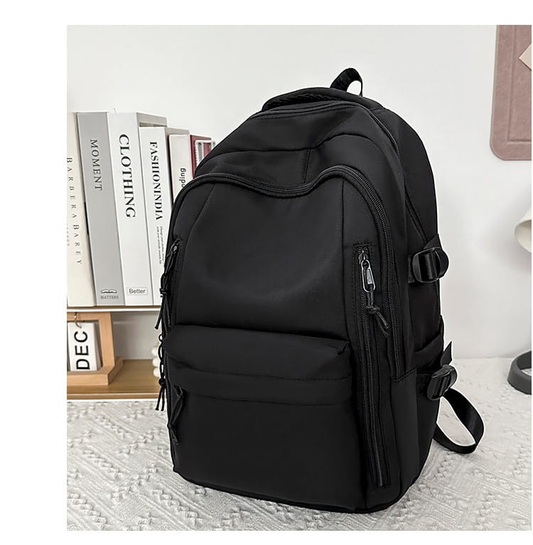 Solid Color School Rucksack Polyester Nylon Urban Umhängetasche für Männer und Frauen