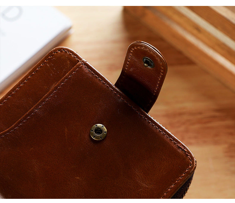 Leather Men’s First Layer Short Wallet Multiple Card Slots - Wallet So Nice It’s Giving Your Pants a Raise