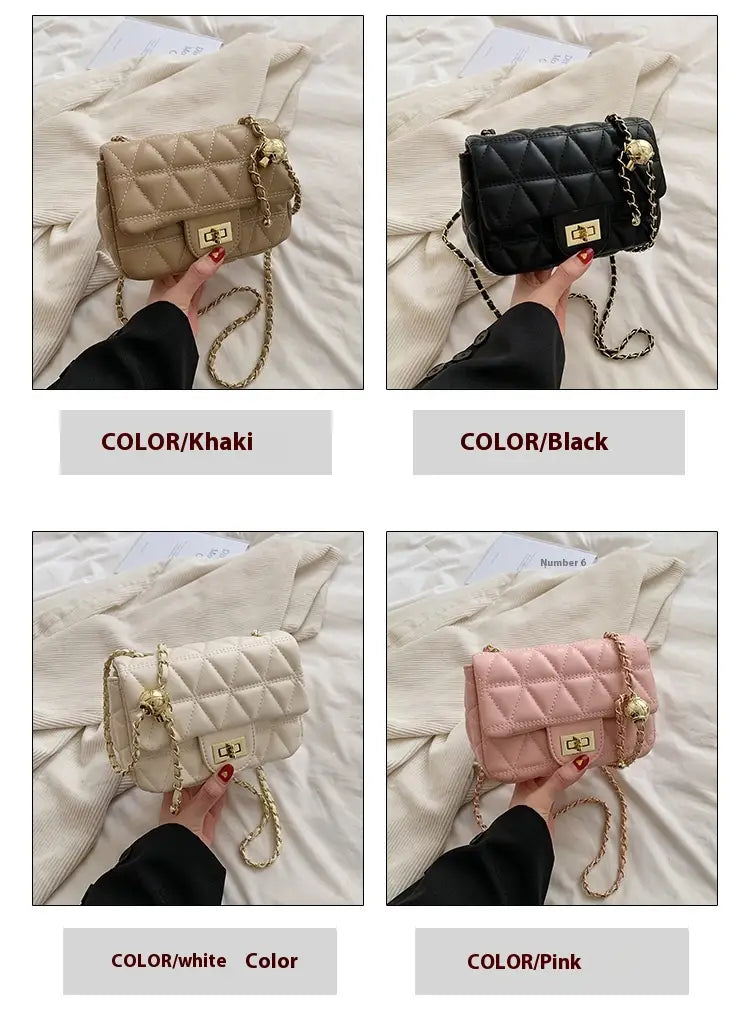 Diamond Pattern Chain Crossbody Bag for Daily