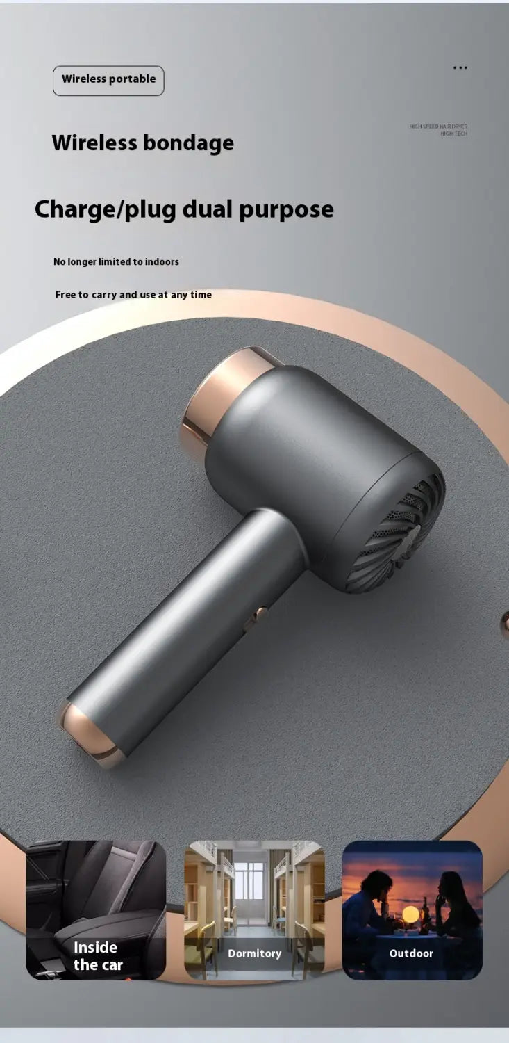 Wireless Hair Dryer with Anion Rechargeable Technology for Dormitory