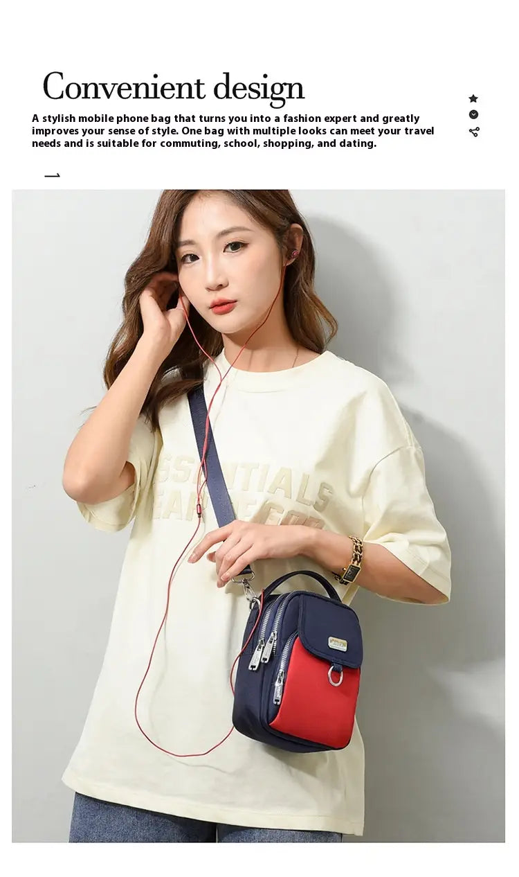 Lightweight Shoulder Messenger Bag with Versatile Pouches and Colorful Design