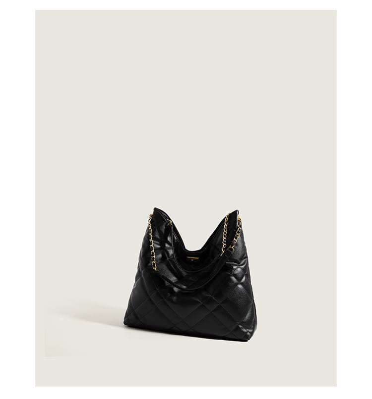 Classic Style Rhombus Urban Shoulder Bag with Large Capacity Genuine Leather Chain