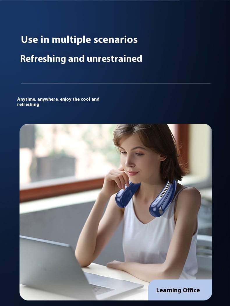 Halter Fan USB Portable Charging with Digital Display and Strong Wind Modes