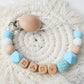 New Beech Pacifier Clip Silicone Octagonal Beads Wool Crochet Pacifier Clip