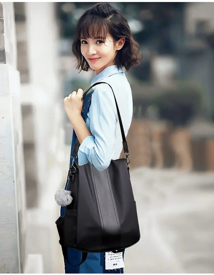 Large Capacity Casual Backpack with Double Nylon Carrying Space