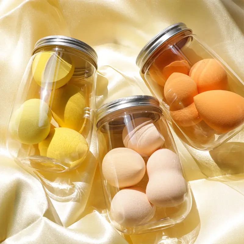 Canned Powder Puff Beauty Egg Box Makeup Sponge Set