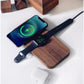 Black Walnut Genuine Goods Three-in-one Watch Headset Wireless Charger - Charge Like a Pro with Black Walnut Wireless