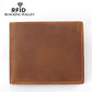 RFID Leather Bifold Retro Men’s Wallet - Sleek Wallet That Laughs at Thieves with RFID Magic