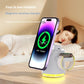 Folding Magnetic Three-in-one Wireless Charger - Laughing while charging with the Fast Charge Wizard