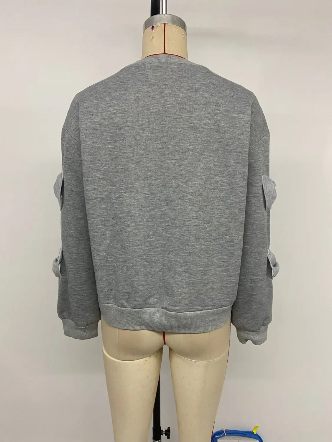 Lichtgrijze boog pullover trui vrouwen schattig Koreaans katoenen gebreide top S-XL