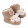 0-12 Months Old Male And Female Baby Thickened Non-slip Cartoon Cotton Shoes - Apricot